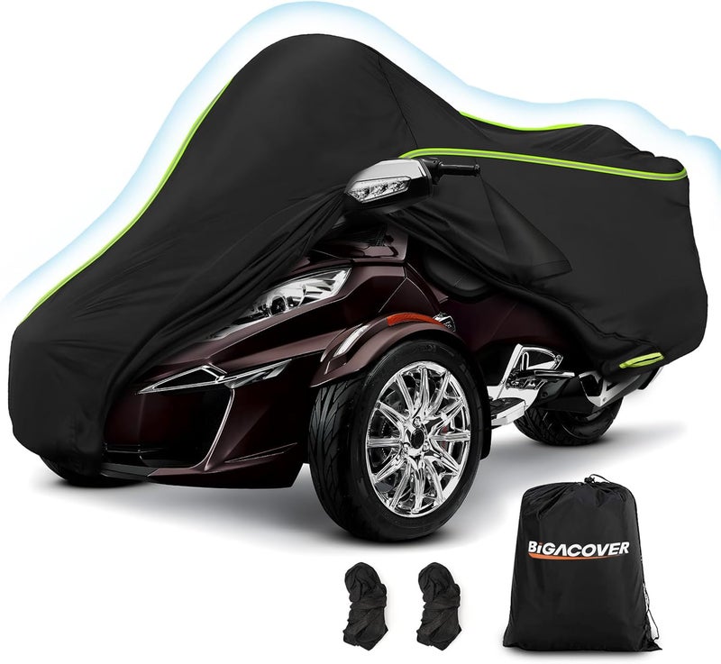 BIGACOVER for Can-Am Spyder RT Full Cover 2010-2019, 420D Heavy Duty Waterproof Cover for Outdoor Storage Fits for Can Am Spyder RT Limited Accessories 2010-2019 - Image 1